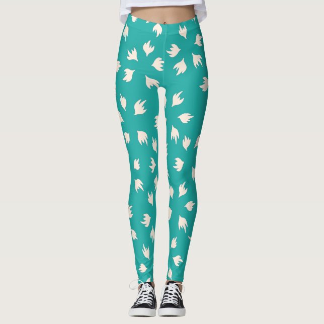 stylish Baby Blue &white Leggings (Front)