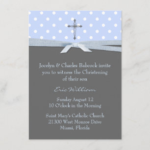 Stylish Baby Boy Christening Invitation