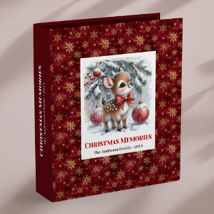Stylish Baby Deer Christmas Scene Custom Memory  Binder