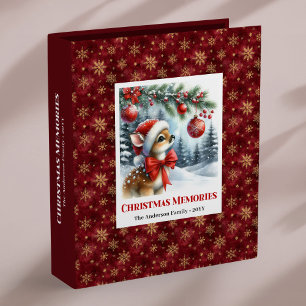 Stylish Baby Deer Snowy Forest Christmas Memory  Binder