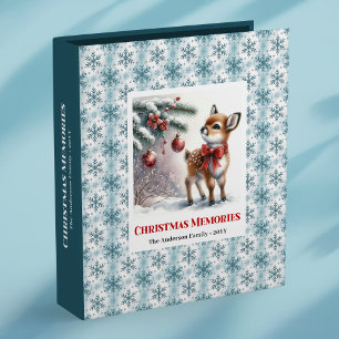 Stylish baby deer snowy forest kids memory binder