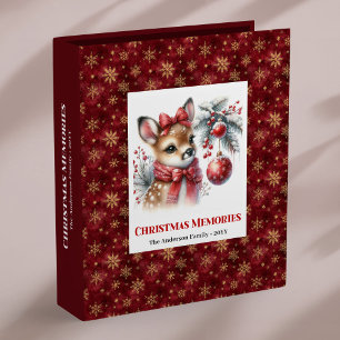 Stylish baby deer snowy forest personalized photo  binder