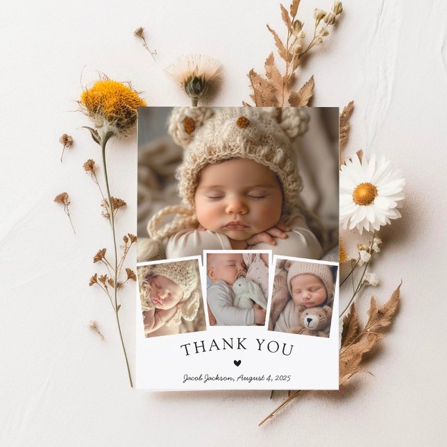 Stylish Baby Photo Collage Modern Thank You  (Creator Uploaded)