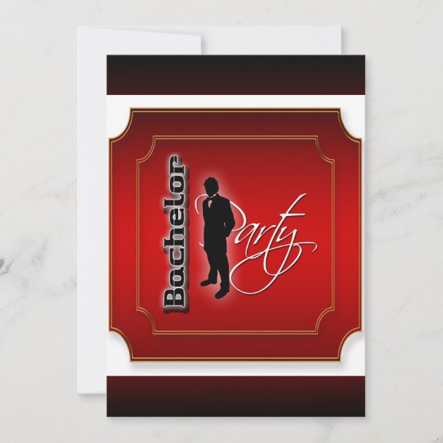 Stylish bachelor stag party personalize invitation (Front)