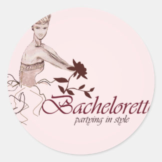 Stylish bachelorette party classic round sticker