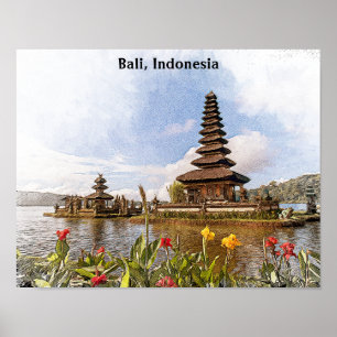 Stylish Bali Indonesia Asia Temple Architecture Poster