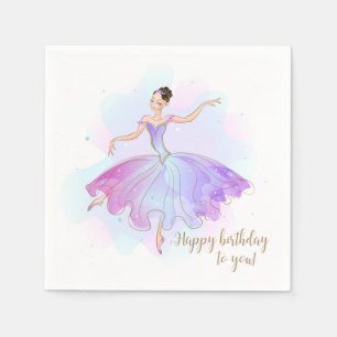 Stylish Ballerina Birthday Wishes   Birthday Napkin