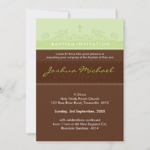 STYLISH BAPTISM INVITES :: elegant 1P