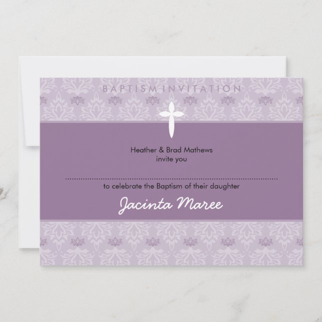 STYLISH BAPTISM INVITES :: pretty 5aL (Front)