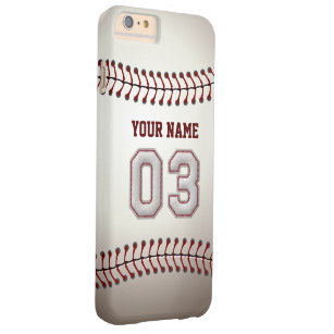 Stylish Baseball Number 3 Custom Name - Unique Barely There iPhone 6 Plus Case