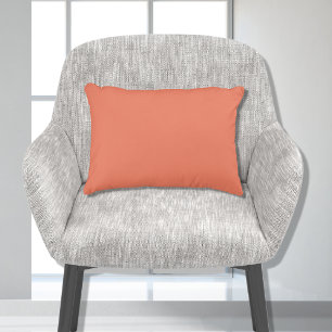 Stylish Basic Coral Orange Solid Colour 11x16 Accent Pillow