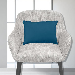 Stylish Basic Peacock Blue Solid Colour 11x16 Accent Pillow