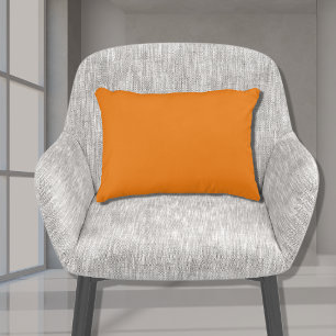 Stylish Basic Tangerine Orange Solid Colour 11x16 Accent Pillow