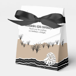 Stylish Beach Party Happy 12th Birthday Favor Box