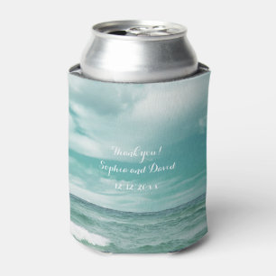 Stylish Beach Starfish Wedding Custom Can Cooler