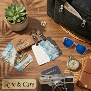 Stylish Beach Vibes Abstract Luggage Tag