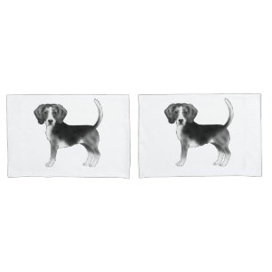 Stylish Beagle Dog Illustration In Black And White Pillowcase