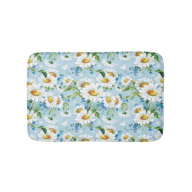Stylish beautiful bright floral pattern 2 bath mat (Front)