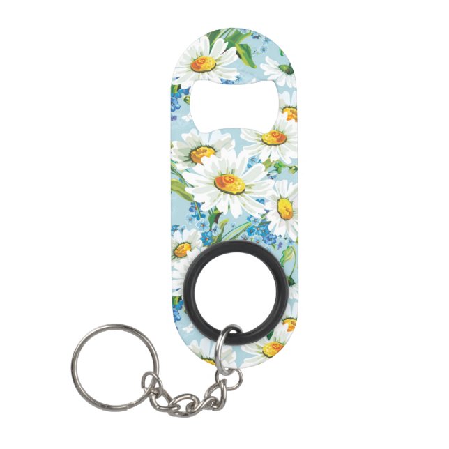 Stylish beautiful bright floral pattern 2 mini bottle opener (Front)