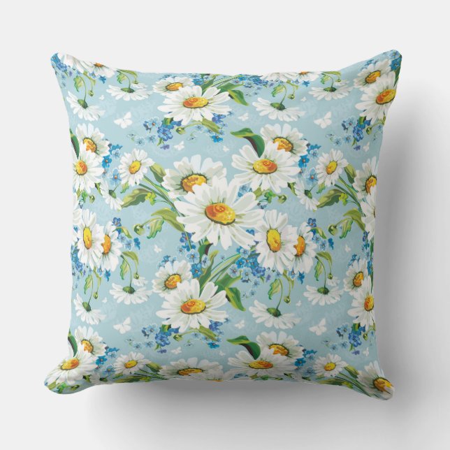 Stylish beautiful bright floral pattern 2 throw pillow (Front)