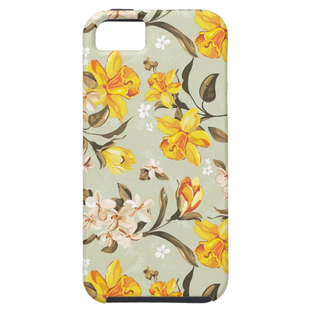 Stylish beautiful bright floral pattern Case-Mate iPhone case (Back)