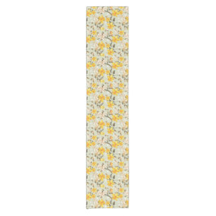 Stylish beautiful bright floral pattern short table runner