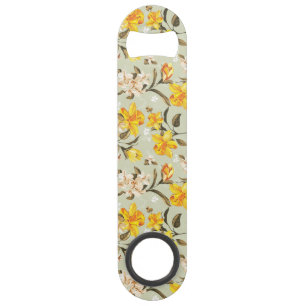 Stylish beautiful bright floral pattern speed bottle opener