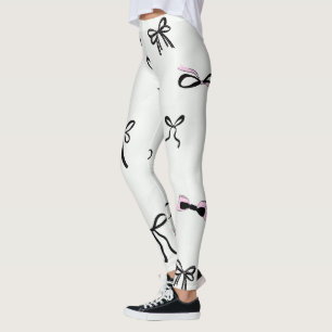 STYLISH BEAUTIFUL CLASSIC VINTAGE BOW WHITE LEGGINGS