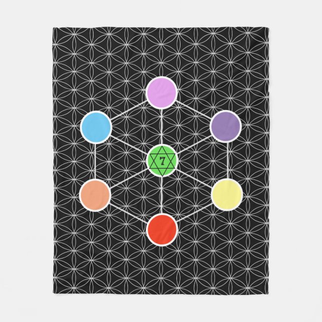 Stylish Beautiful Metatron's Cube Fleece Blanket (Front)