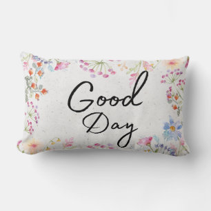 Stylish beautiful Sweet floral with cute text Lumbar Pillow