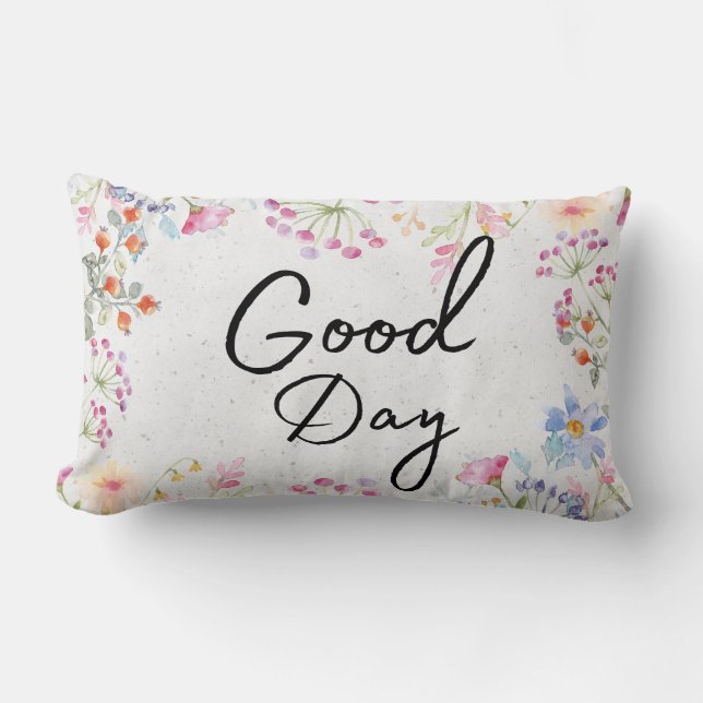 Stylish beautiful Sweet floral with cute text  Lumbar Pillow (Front)