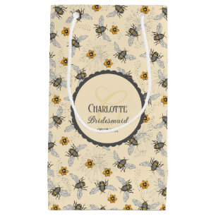 Stylish Bee and Flower Bridal Shower Small Gift Bag