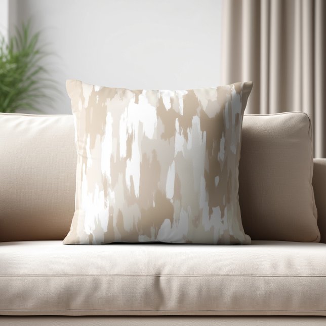Stylish Beige Abstract Throw Pillow (Creator Uploaded)