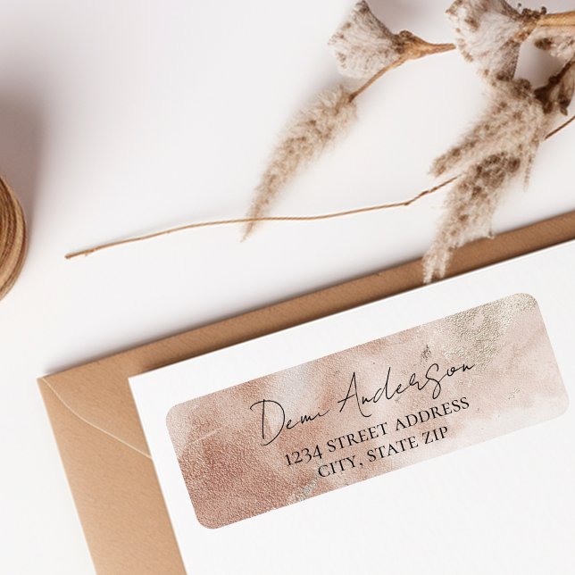 Stylish Beige Blush Return Address label (Creator Uploaded)