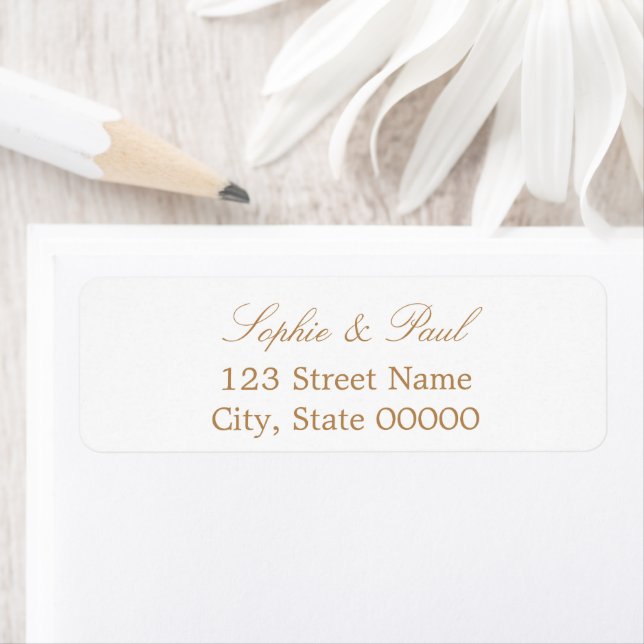 Stylish Beige White Return Address Label (Insitu)