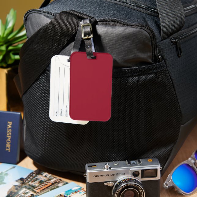 Stylish Berry Pink Luggage Tag with Single Side (Front & Back)