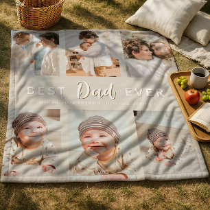 Stylish Best Dad Ever 6 Photo  Fleece Blanket