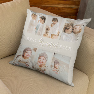 Stylish Best Grandad Ever 6 Photo Throw Pillow