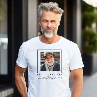 Stylish Best Grandpa Ever with Photo T-Shirt