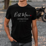 Stylish Best Man Wedding T-Shirt<br><div class="desc">The perfect gift for any best man, the fun and modern design features a stylish typography script "Best Man" with cute little red love heart full stops. The design is easy to personalize with a name and established wedding date and will be the perfect keepsake from your special day.</div>