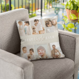 Stylish Best Uncle Ever 6 Photo  Throw Pillow