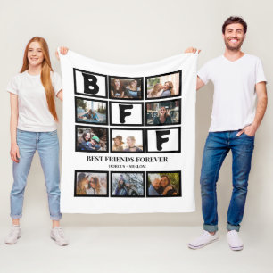 Stylish BFF Best Friends Forever 9 Photo Collage  Fleece Blanket