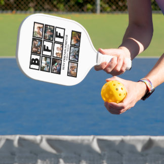 Stylish BFF Best Friends Forever 9 Photo Collage Pickleball Paddle