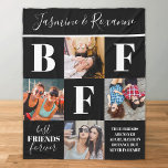 Stylish BFF Besties Photo Collage Fleece Blanket<br><div class="desc">Discover our uniquely curated modern friendship blanket that beautifully showcases the unbreakable bond between besties. This plush accessory features four images of you and your bestie, wrapped in a trendy black hue that can be tailored to your preferred colour. It's punctuated with the abbreviation 'BFF', the phrase 'best friends forever',...</div>
