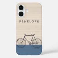 Stylish Bike Drawing Blush and Blue Personalized