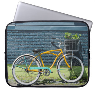 Stylish Bike Leaning on Wall Laptop Sleeve