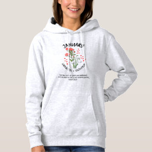 Stylish Birth Month Flower JANUARY Christian Hoodie