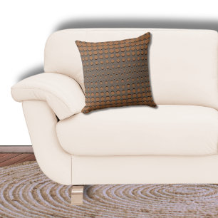 Stylish Black and Brown Halftone Dots Throw Pillow