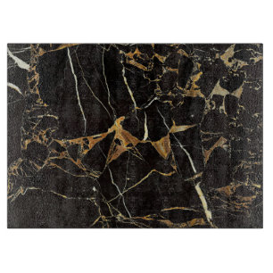 Stylish Black and Gold Marble   Custom  Cutting Board
