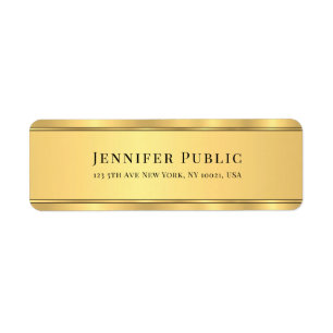 Stylish Black And Gold Modern Return Address